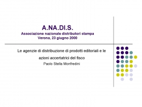 Le agenzie di distribuzione di prodotti editoriali - STELLA MONFREDINI